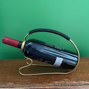 Vintage Mid Century Modern Wine Bottle Holder in the style of Carl Aubock
